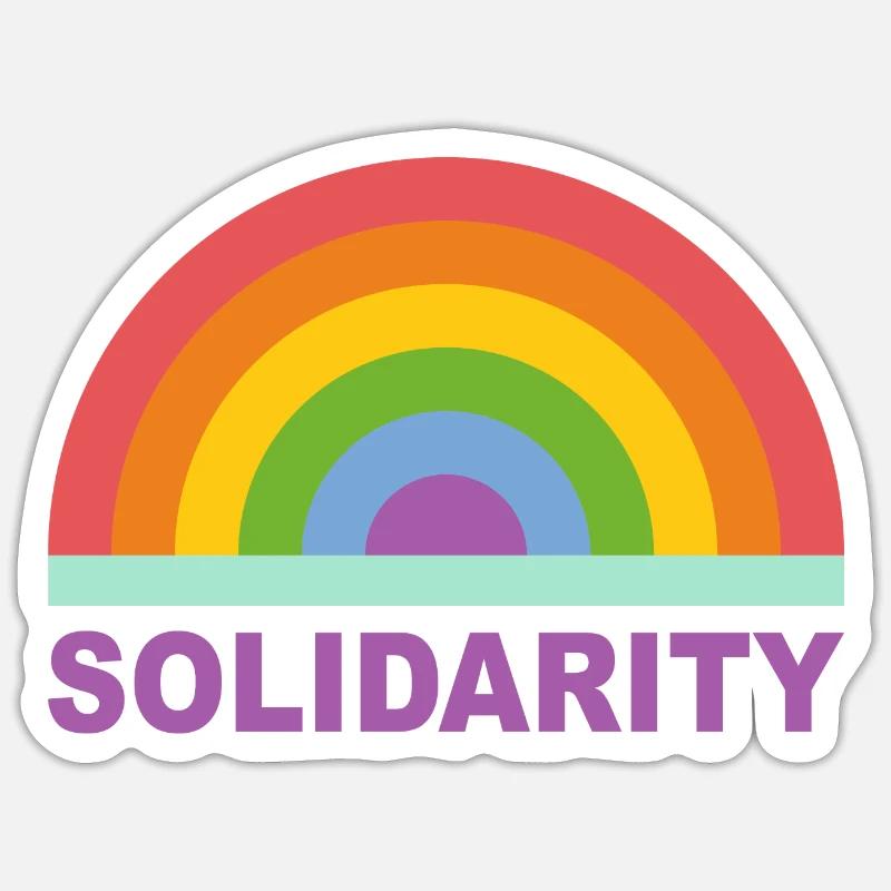 Rainbow solidarity - Sticker size S (10 x 10 cm) - white matte