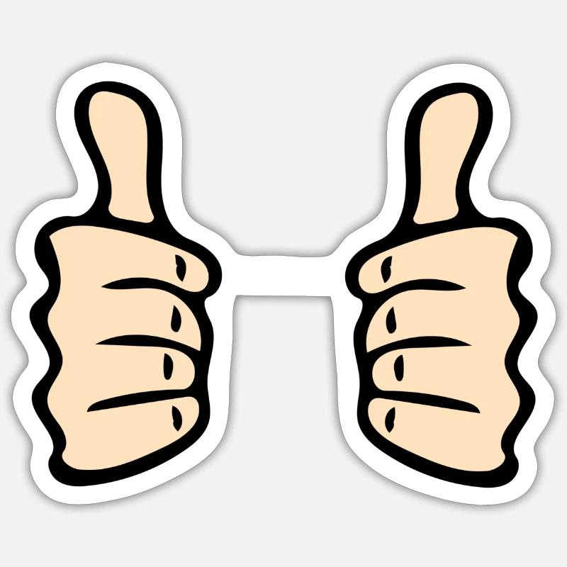 Pouce - Sticker taille S (10 x 10 cm) - blanc mat