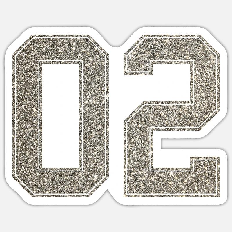 Numéro 02 numéro arrière 2 Numéro deux maillots - Sticker taille S (10 x 10 cm) - blanc mat