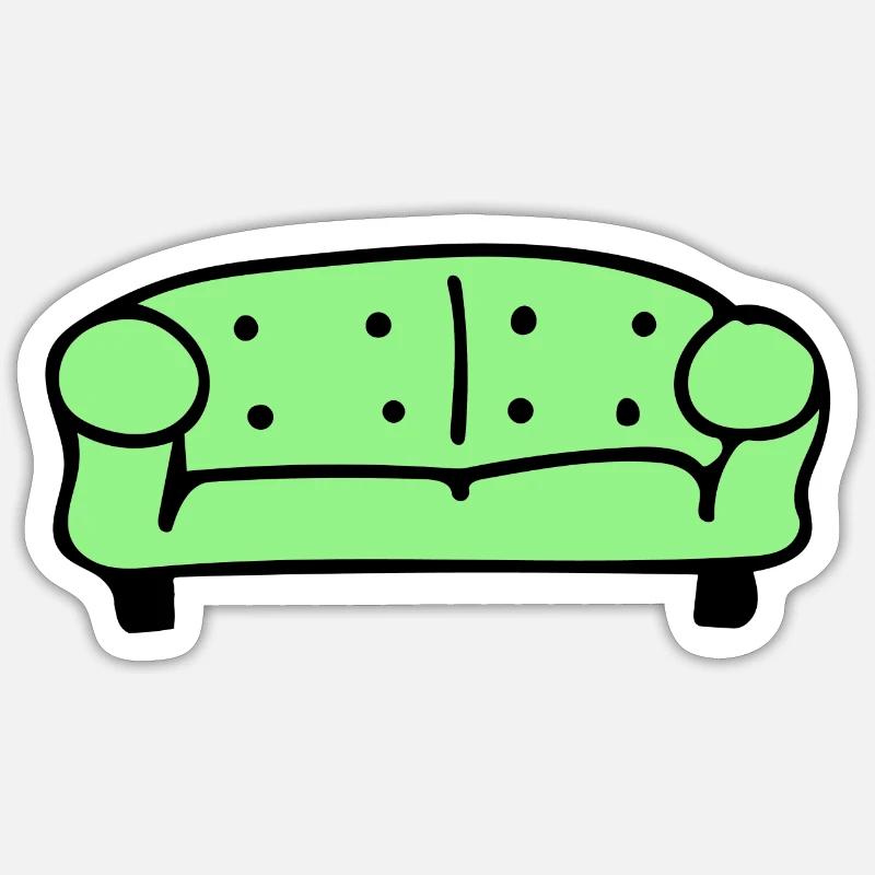 Couch - Sticker Größe S (10 x 10 cm) - Mattweiß