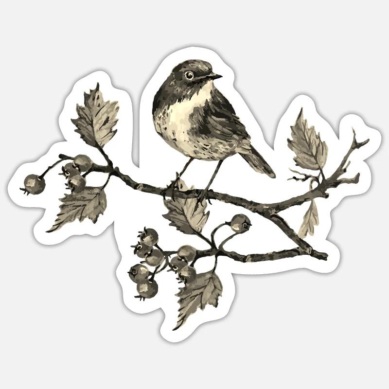 Vogel - Sticker Größe S (10 x 10 cm) - Mattweiß