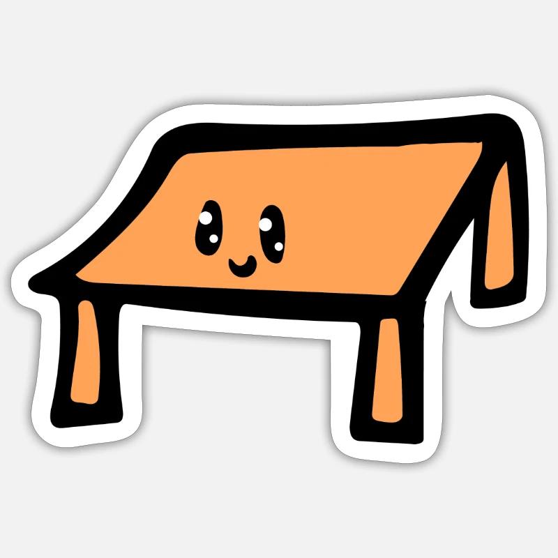 table - Sticker size S (10 x 10 cm) - white matte
