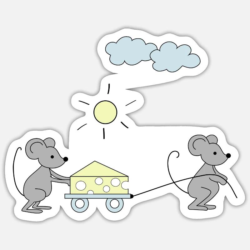 Two mice Sticker size S (10 x 10 cm)