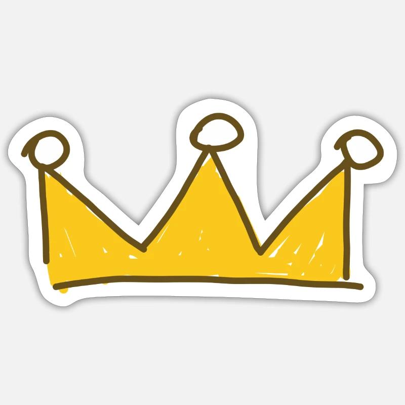 Krone - Sticker Größe S (10 x 10 cm) - Mattweiß