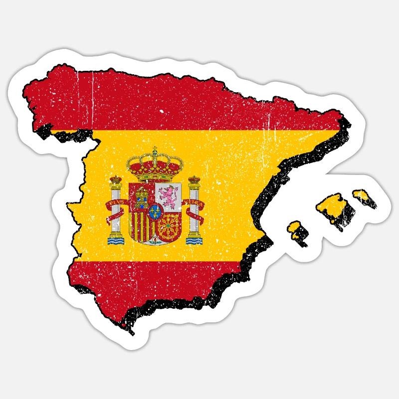 Espagne - Sticker taille S (10 x 10 cm) - blanc mat