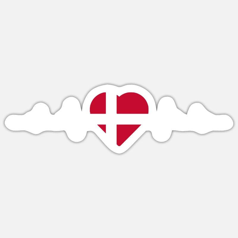 Drapeau Danemark Sticker taille S (10 x 10 cm)