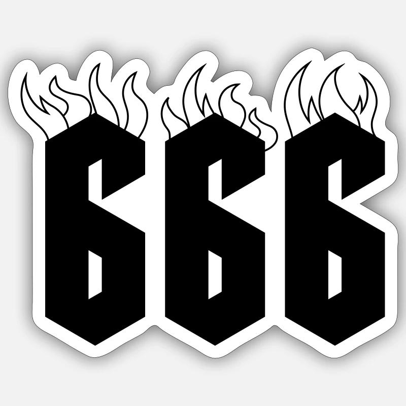 666 - Sticker taille S (10 x 10 cm) - blanc mat