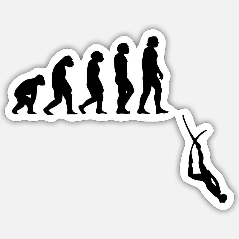 Evolution Apnée Plongée - Sticker taille S (10 x 10 cm) - blanc mat