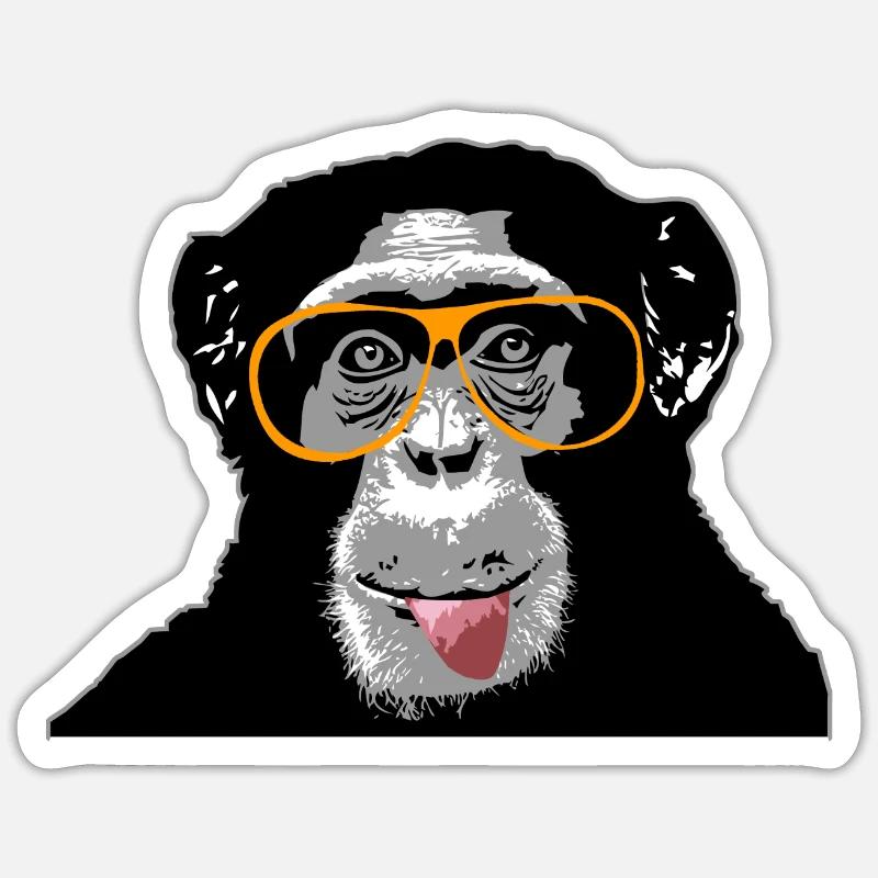 Chimpanzee - monkey Sticker size S (10 x 10 cm)