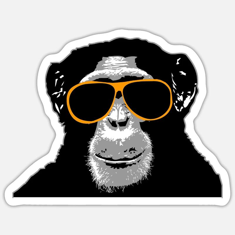 Chimpanzee - monkey - Sticker size S (10 x 10 cm) - white matte
