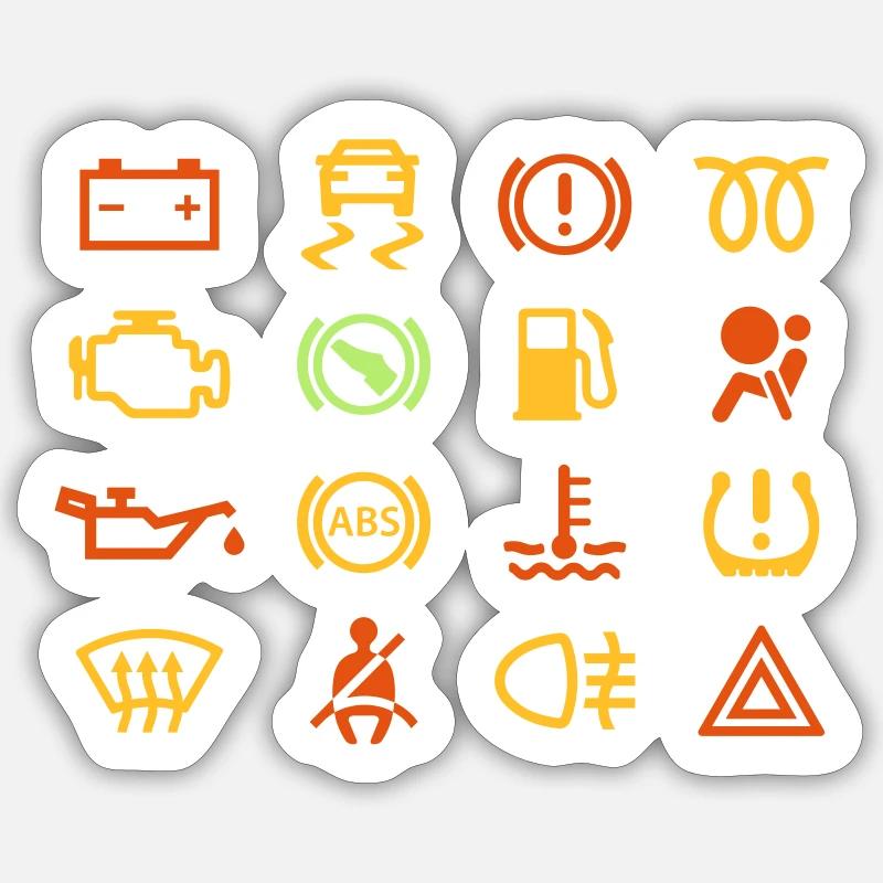 Auto-Kontrollleuchten - Sticker Größe S (10 x 10 cm) - Mattweiß
