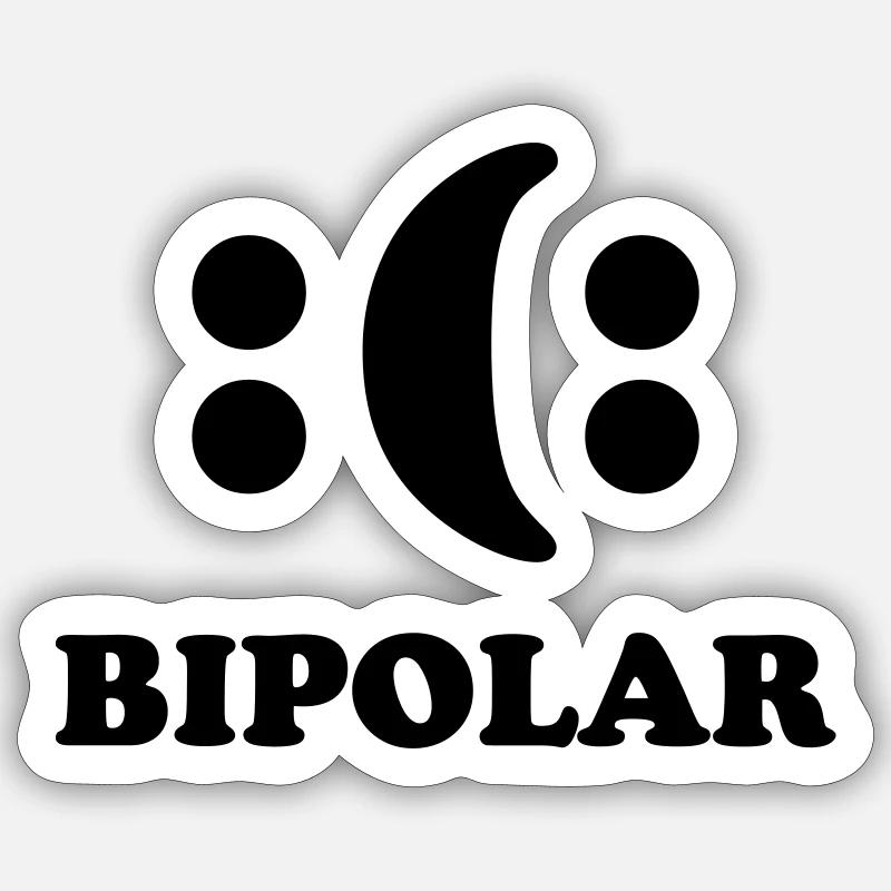 Bipolar - Sticker size S (10 x 10 cm) - white matte