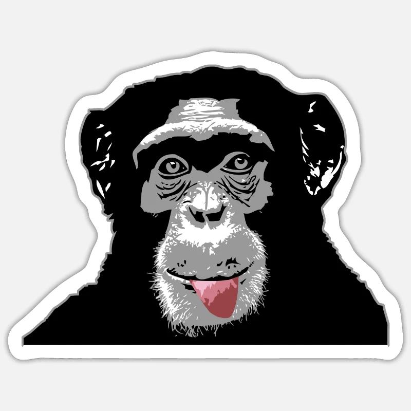 Chimpanzee - monkey Sticker size S (10 x 10 cm)