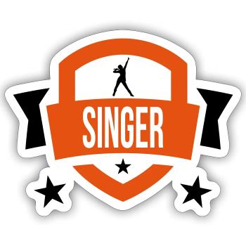 Chanteur - Chanter 🎤 - Sticker taille S (10 x 10 cm) - blanc mat - Devant