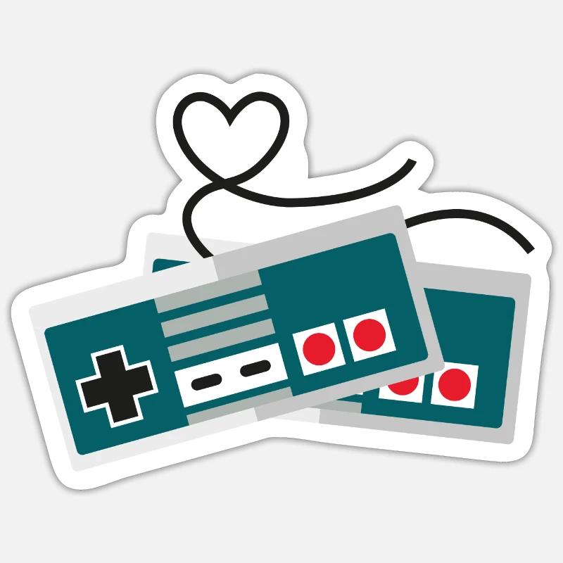 Classic Controller - Sticker Größe S (10 x 10 cm) - Mattweiß