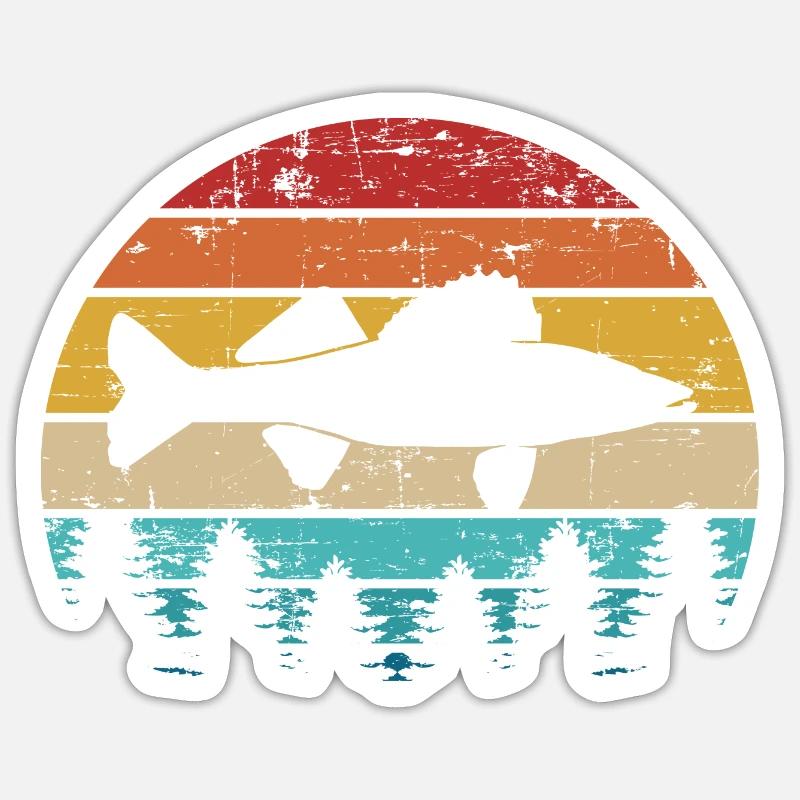 Zander - Sticker Größe S (10 x 10 cm) - Mattweiß