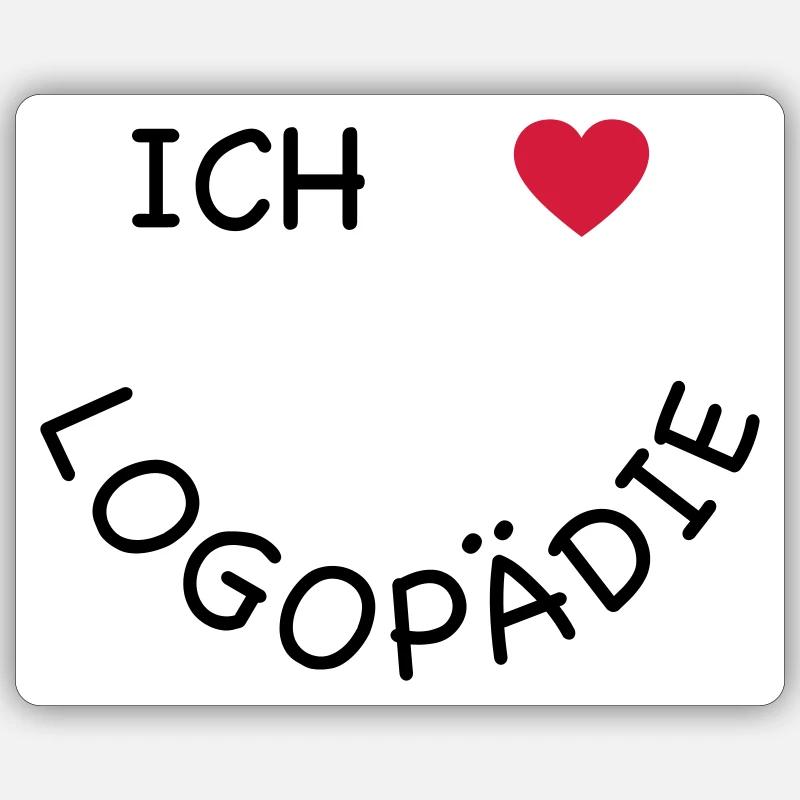 Ich liebe Logopädie - Sticker Größe S (10 x 10 cm) - Mattweiß
