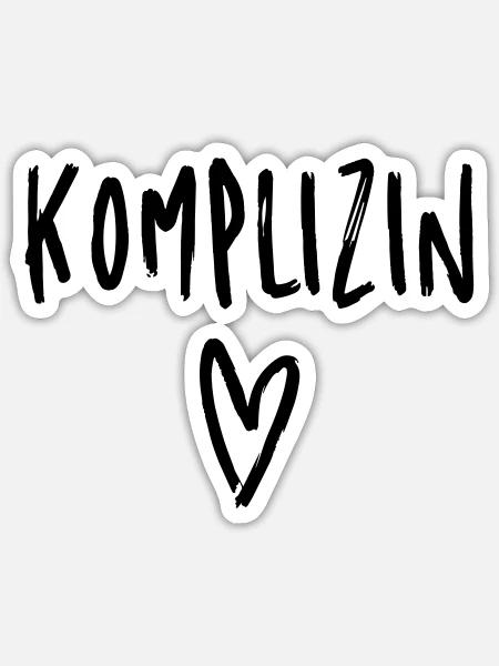 Komplizin Herz Freundin Freundschaft - Sticker Größe S (10 x 10 cm) - Mattweiß