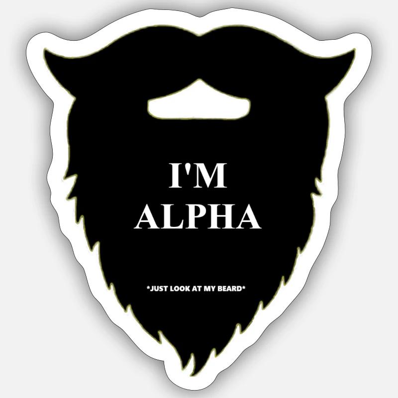 Alpha beard! - Sticker size S (10 x 10 cm) - white matte