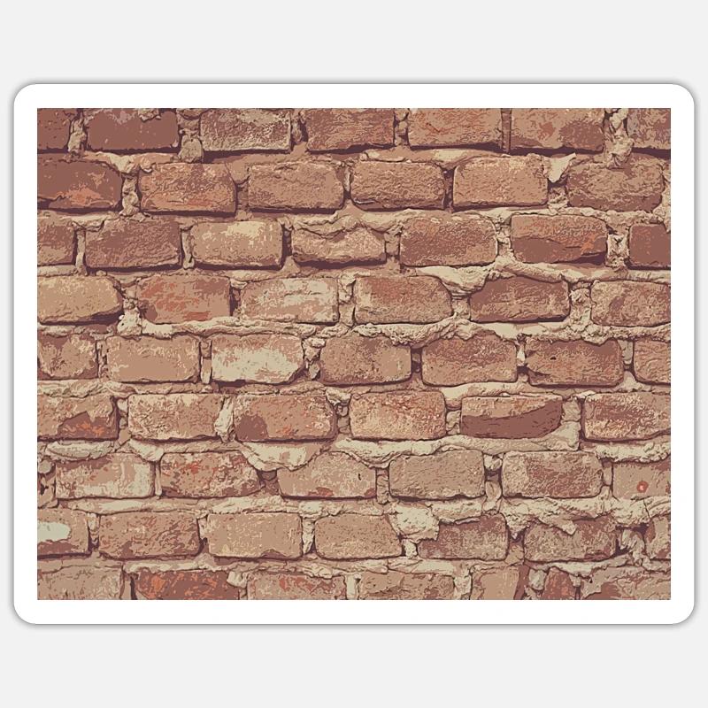Brique mur masque texture idée cadeau maçon Sticker taille S (10 x 10 cm)