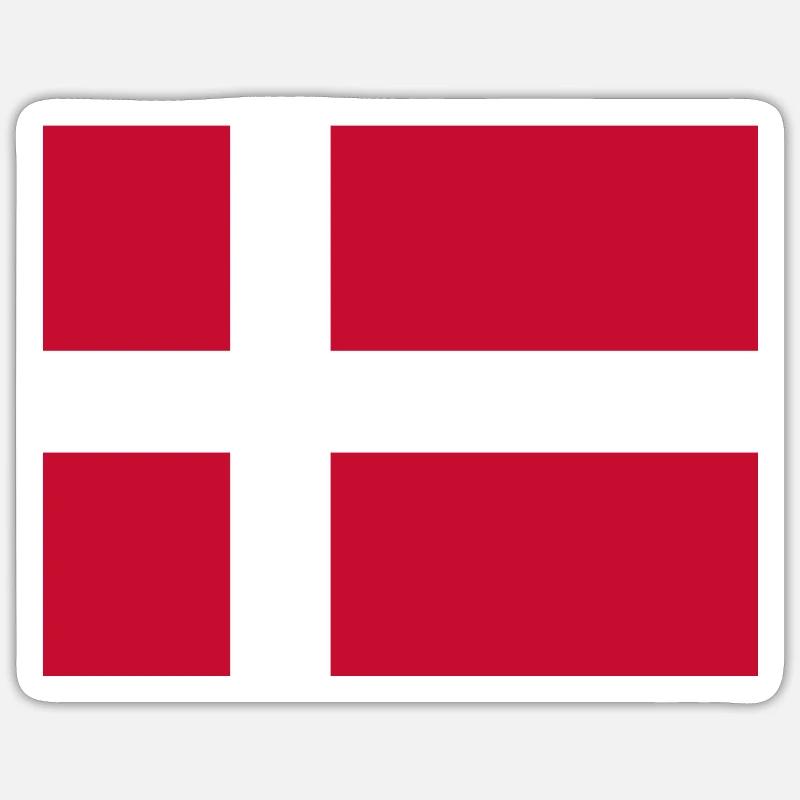 Drapeau du Danemark - Sticker taille S (10 x 10 cm) - blanc mat