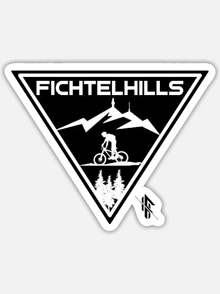 Fichtelgebirge MTB Schneeberg Oberfranken - Sticker Größe S (10 x 10 cm) - Mattweiß
