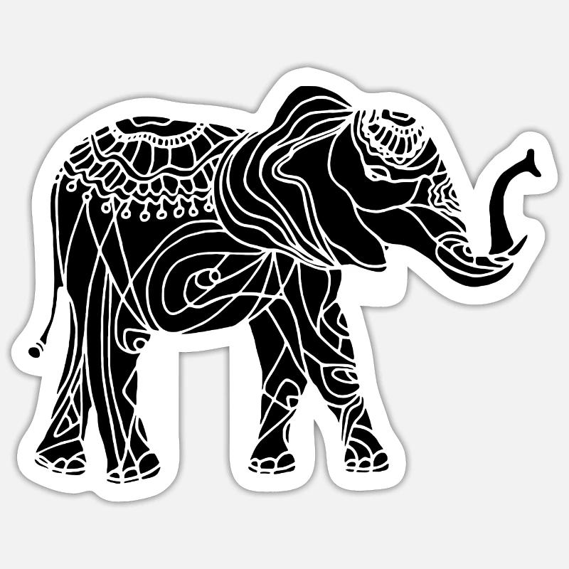 elephant - Sticker size S (10 x 10 cm) - white matte