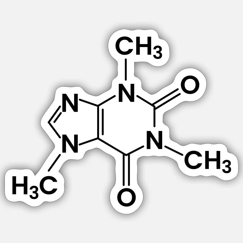 Caffeine chemical structure Sticker size S (10 x 10 cm)