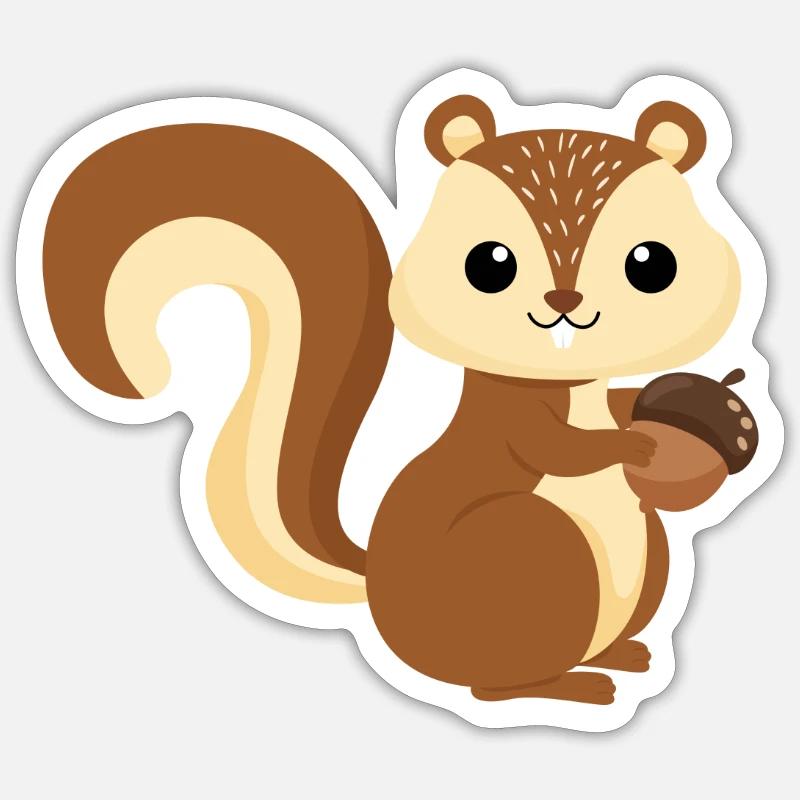 squirrel - Sticker size S (10 x 10 cm) - white matte