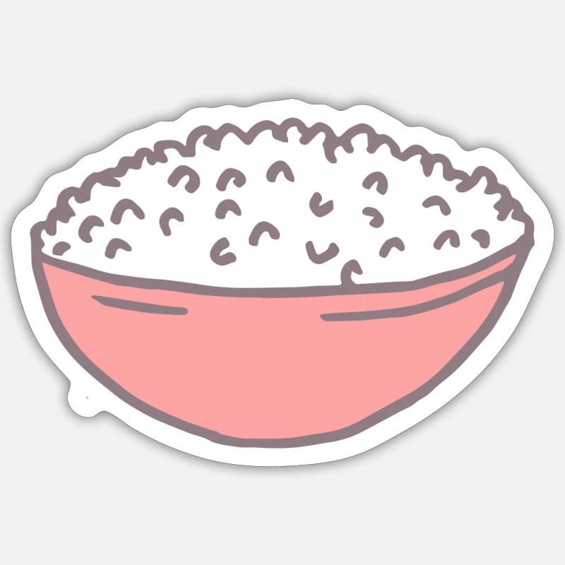 Assiette de riz - Sticker taille S (10 x 10 cm) - blanc mat