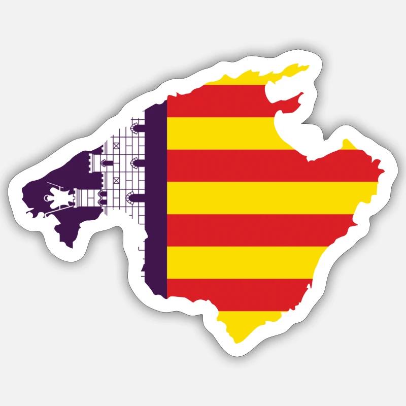 Mallorca Flagge Umriss Sticker Größe S (10 x 10 cm)