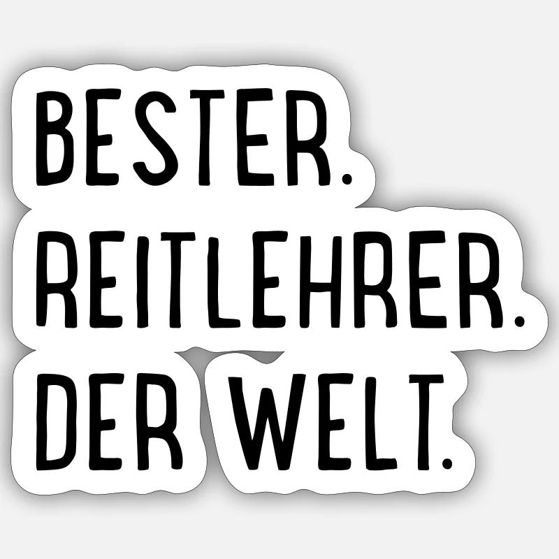 Bester Reitlehrer - Sticker Größe S (10 x 10 cm) - Mattweiß