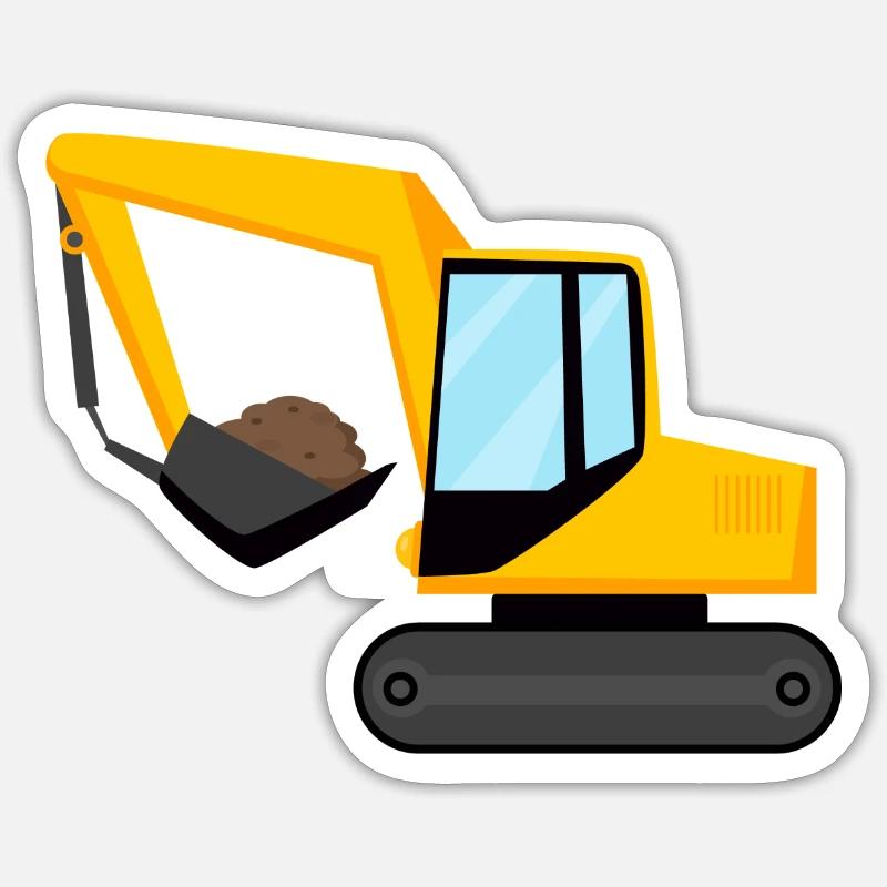 excavator - Sticker size S (10 x 10 cm) - white matte