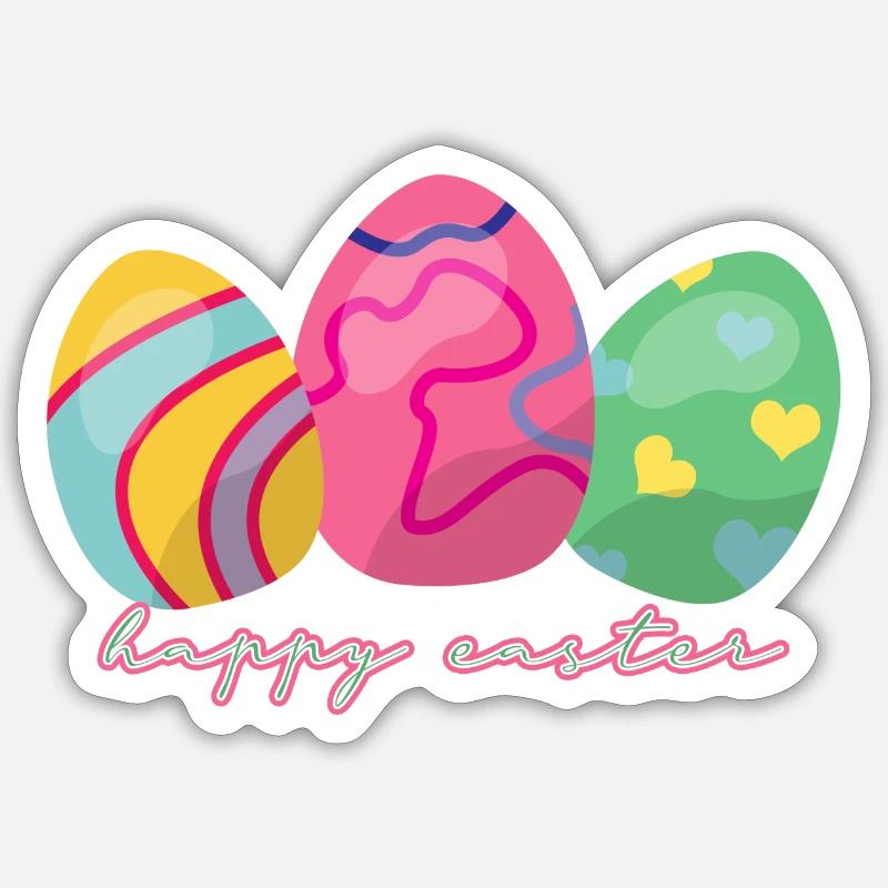 Frohe Ostern Sticker Größe S (10 x 10 cm)