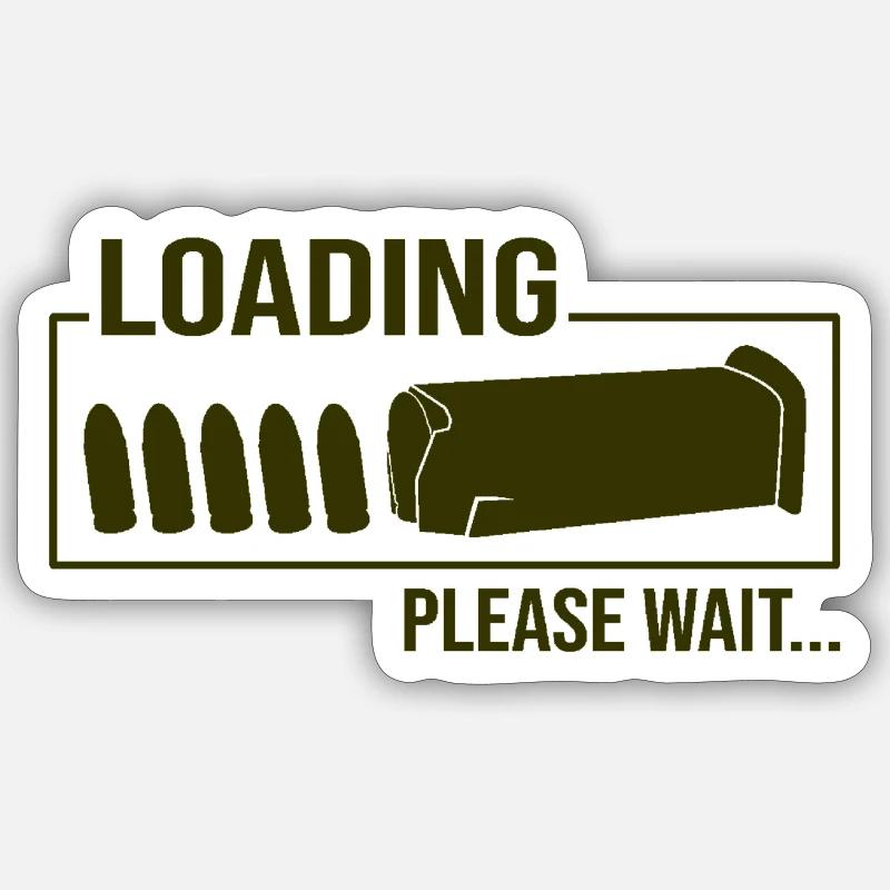 Loading Bullet Please Wait - Sticker size S (10 x 10 cm) - white matte