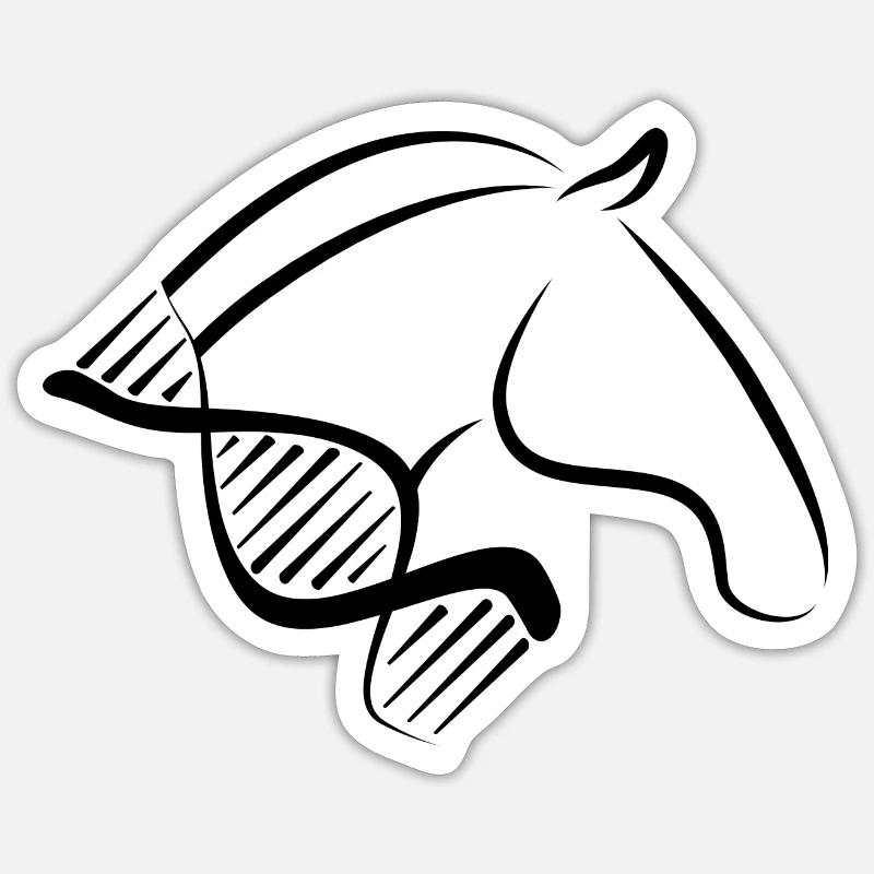Cavalière Perd ADN Design - Sticker taille S (10 x 10 cm) - blanc mat
