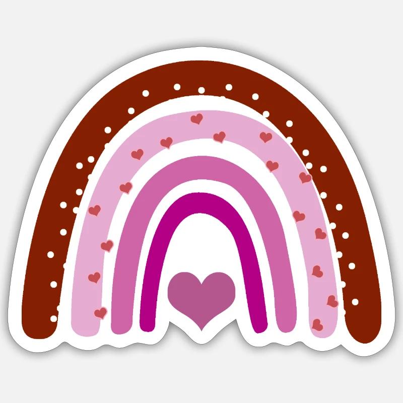 Rainbow Lesbian Flag - Sticker size S (10 x 10 cm) - white matte