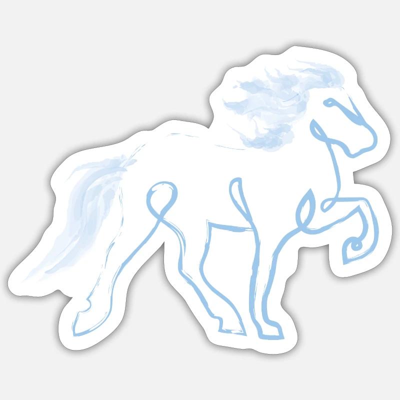 Wind Isländer - Sticker Größe S (10 x 10 cm) - Mattweiß