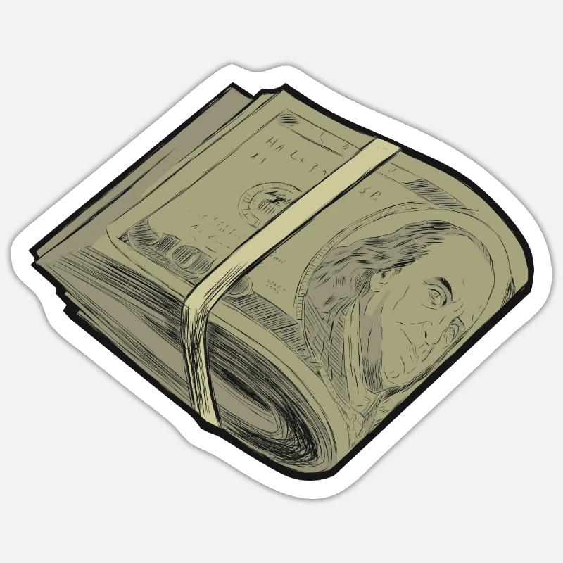 Conception de paquet de devises dollar roll Sticker taille S (10 x 10 cm)