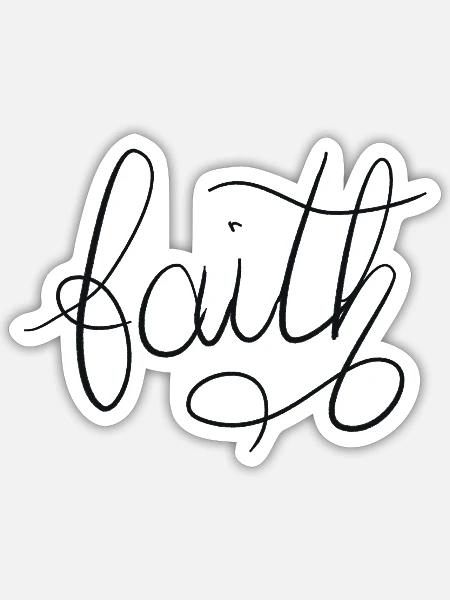 FAITH - Sticker Größe S (10 x 10 cm) - Mattweiß