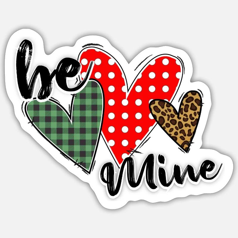 Be Mine Valentine - Sticker taille S (10 x 10 cm) - blanc mat