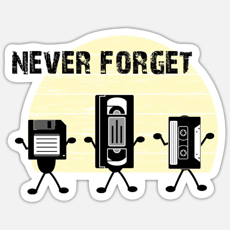 Never forget - Sticker size S (10 x 10 cm) - white matte