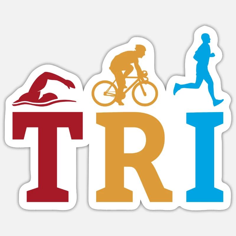 TRI Triathlete Triathlon - Sticker size S (10 x 10 cm) - white matte