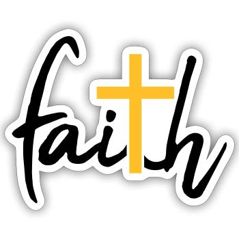Faith Cross Faith - Sticker size S (10 x 10 cm) - white matte - Front