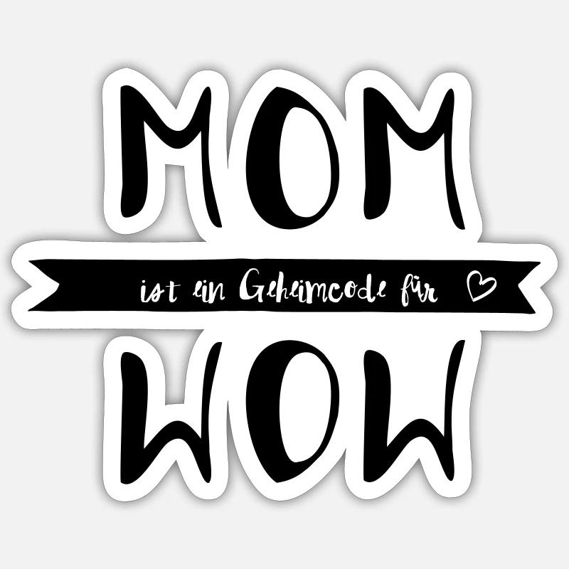 MOM WOW - Code secret - Sticker taille S (10 x 10 cm) - blanc mat