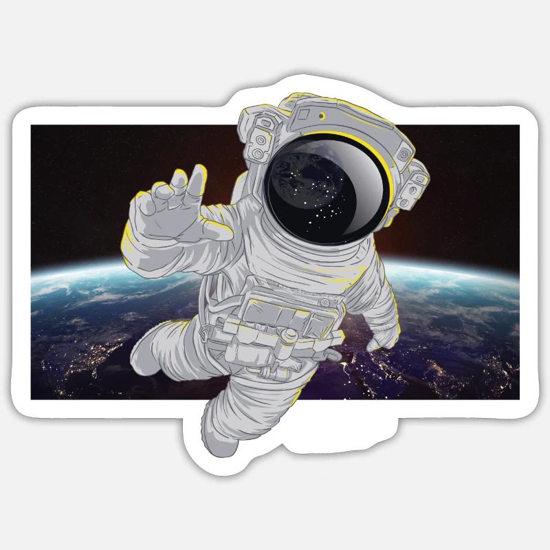 Astronaute dans l’espace Sticker taille S (10 x 10 cm)