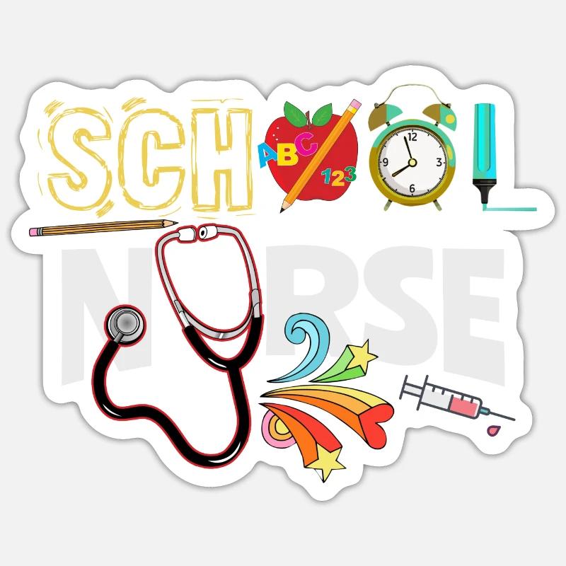 Schule Krankenschwester Schulschwester Geschenk Sticker Größe S (10 x 10 cm)