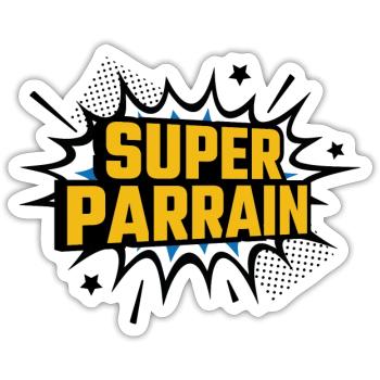 Super godfather - Sticker size S (10 x 10 cm) - white matte - Front