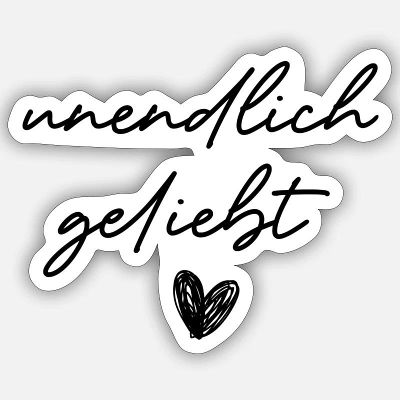 infinitely loved - Sticker size S (10 x 10 cm) - white matte
