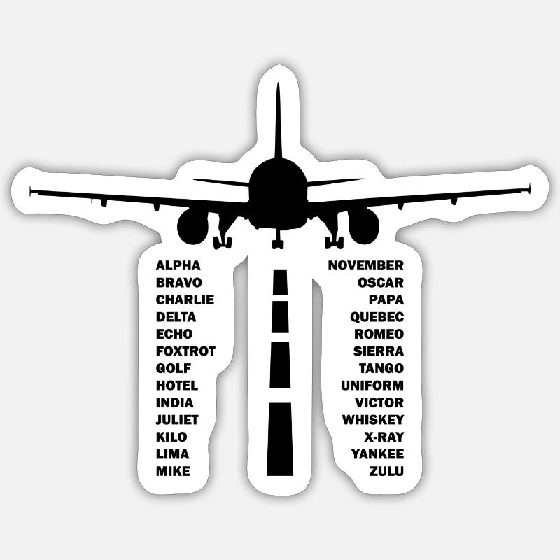 Avion cadeau Pilote Aviation Copilot - Sticker taille S (10 x 10 cm) - blanc mat